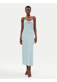 Calvin Klein Sukienka letnia LV044B053G Błękitny Slim Fit. Kolor: niebieski. Materiał: satyna, syntetyk. Sezon: lato
