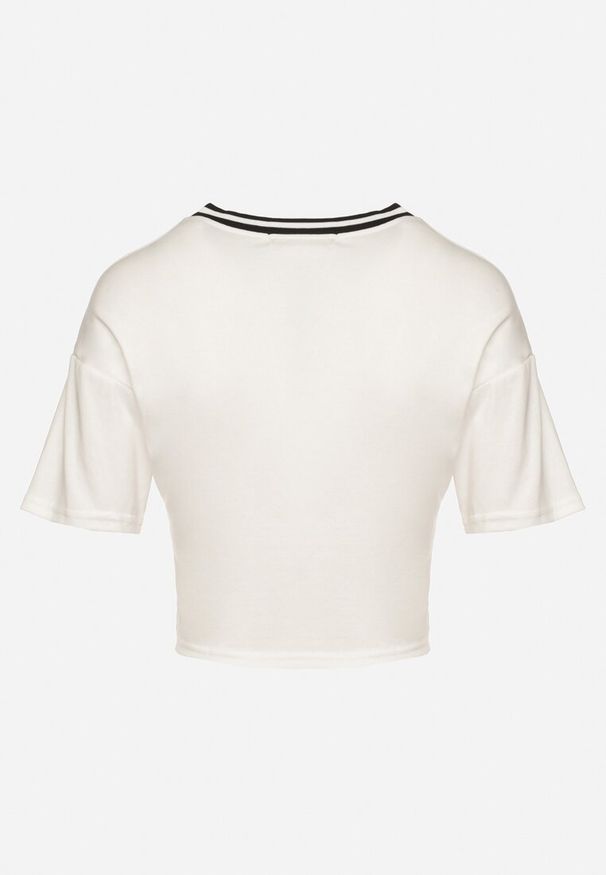 Born2be - Biały Bawełniany T-shirt z Napisem Nitanelia. Okazja: na co dzień. Kolor: biały. Materiał: bawełna. Wzór: napisy. Styl: casual