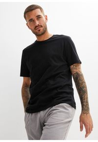 bonprix - T-shirt (2 szt.), z czystej bawełny organicznej. Kolor: czarny. Materiał: bawełna