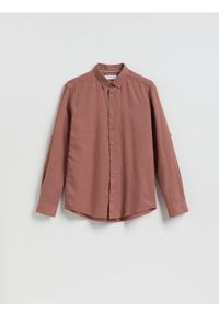 Reserved - Strukturalna koszula regular fit - fioletowy. Kolor: fioletowy. Materiał: tkanina, bawełna