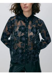 Reserved - Koszula z wiskozą - czarny. Kolor: czarny. Materiał: wiskoza #1