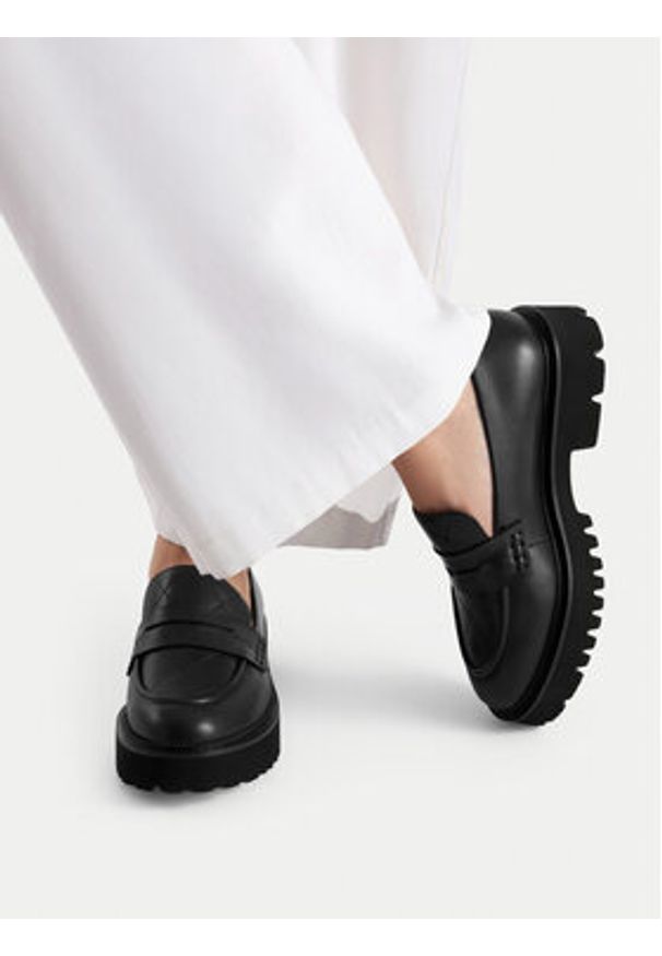 Badura Loafersy JIAO-V1767-13-2 Czarny. Kolor: czarny. Materiał: skóra