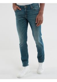 Big-Star - Spodnie jeans męskie skinny Deric 365. Stan: obniżony. Kolor: niebieski. Styl: retro