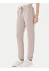 Liu Jo Spodnie dresowe TF5093 J4616 Beżowy Regular Fit. Kolor: beżowy. Materiał: syntetyk