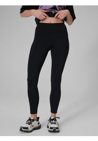 4f - 4F Legginsy dzianinowe damskie - czarne XXL. Okazja: na co dzień. Kolor: czarny. Materiał: dzianina. Wzór: gładki. Styl: casual #2