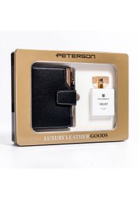 Zestaw prezentowy: skórzany portfel damski na zatrzask i woda perfumowana Velvet — Peterson. Materiał: skóra ekologiczna #1
