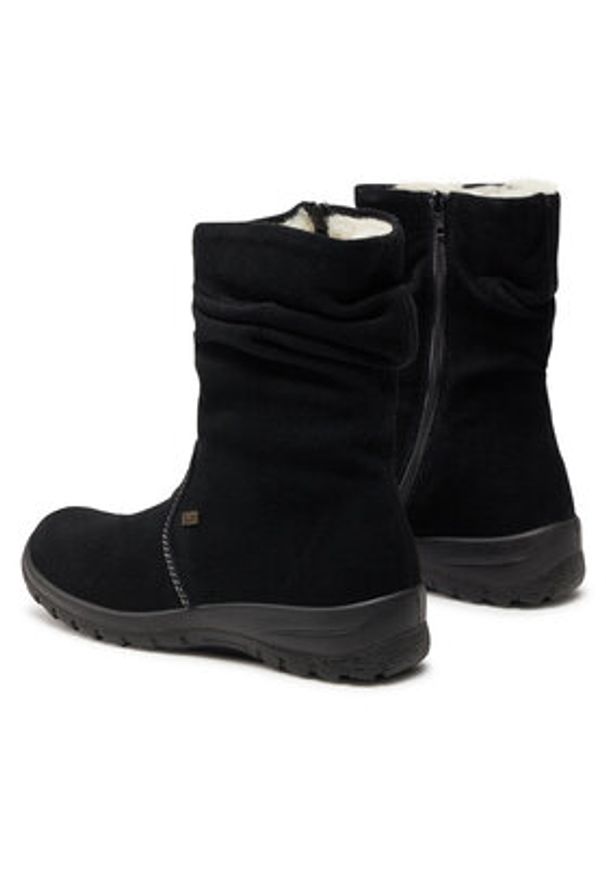 Rieker Botki Z7171-01 Czarny. Kolor: czarny. Materiał: zamsz, skóra