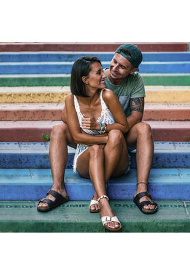 Birkenstock Klapki Arizona Birko-Flor 051791 Czarny. Kolor: czarny. Materiał: skóra