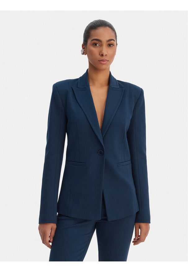 Patrizia Pepe Marynarka 8S0584/A715-CA97 Niebieski Regular Fit. Kolor: niebieski. Materiał: wiskoza