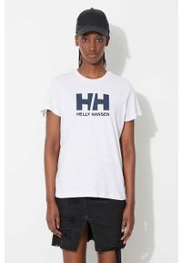 Helly Hansen t-shirt bawełniany kolor szary 34112-001. Okazja: na co dzień. Kolor: szary. Materiał: bawełna. Wzór: nadruk. Styl: casual