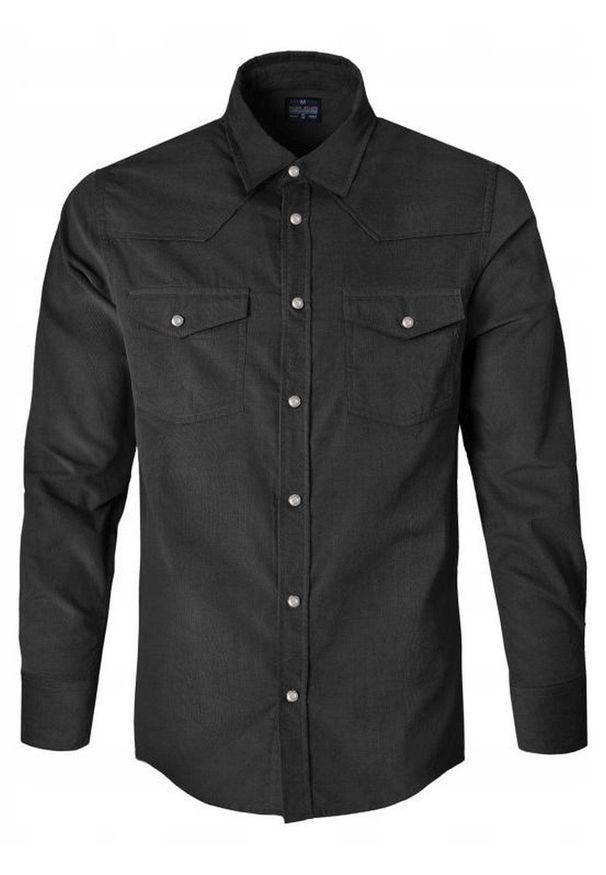 Koszula Weekendowa o Prostym Kroju - Pako Jeans - Czarna. Okazja: na co dzień. Kolor: czarny. Materiał: bawełna. Styl: casual