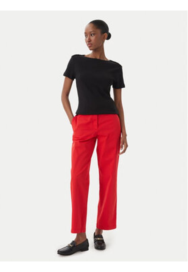 TOMMY HILFIGER - Tommy Hilfiger Chinosy WW0WW49647 Czerwony Slim Fit. Kolor: czerwony. Materiał: bawełna