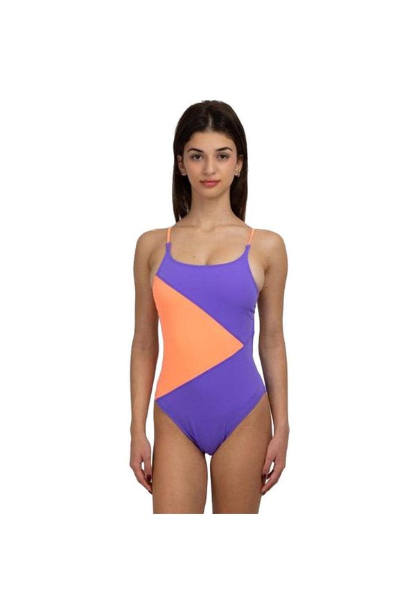 TURBO - Strój Kąpielowy Turbo Island – Fioletowy/Pomarańczowy – Rozmiar S / Uk30. Kolor: fioletowy, wielokolorowy, pomarańczowy. Materiał: materiał. Wzór: kolorowy