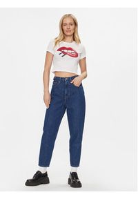 Tommy Jeans T-Shirt Lips DW0DW17373 Biały Slim Fit. Kolor: biały. Materiał: bawełna #5