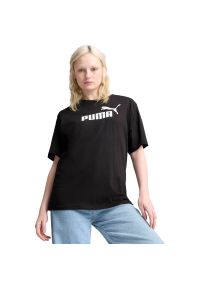 Koszulka Puma Ess No. 1 Logo Relaxed Tee, Kobiety. Kolor: czarny. Materiał: bawełna, materiał