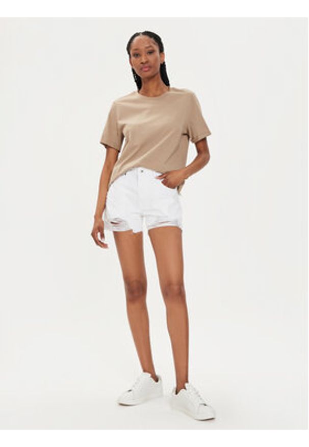 Pepe Jeans Szorty jeansowe Relaxed Short Mw PL801110TB9 Biały Relaxed Fit. Kolor: biały. Materiał: bawełna