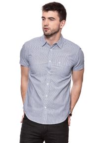 Wrangler - KOSZULA MĘSKA KRÓTKI RĘKAW WRANGLER SS 1 PKT SHIRT PEACOAT BLUE W58604M49 112129484. Materiał: materiał. Długość rękawa: krótki rękaw. Długość: krótkie #3