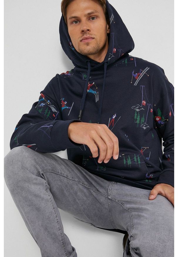 medicine - Medicine - Bluza Apres Ski. Okazja: na co dzień. Kolor: niebieski. Materiał: dzianina. Styl: casual