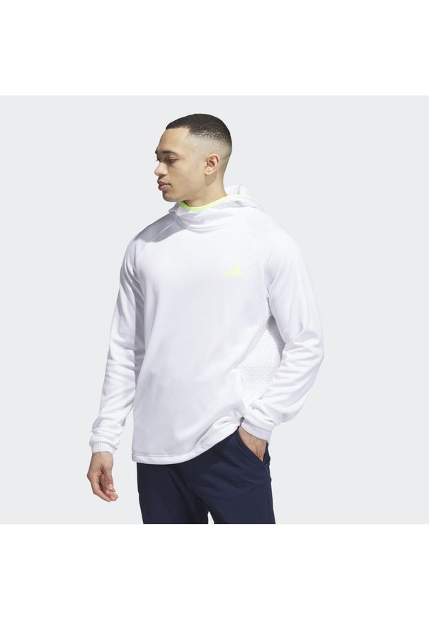 Adidas - Bluza z kapturem COLD.RDY. Typ kołnierza: kaptur. Kolor: biały. Materiał: materiał. Sport: golf
