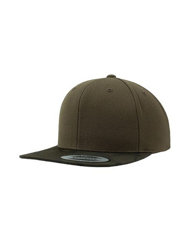 FLEXFIT - Czapka Z Daszkiem Camo Snapback. Kolor: zielony