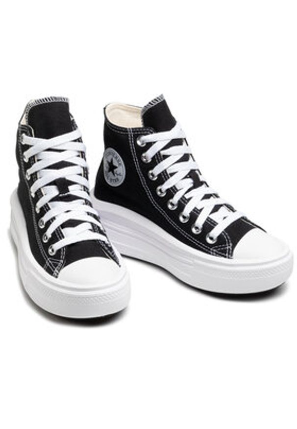 Converse Trampki Chuck Taylor All Star Move Platform 568497C Czarny. Kolor: czarny. Materiał: materiał. Obcas: na platformie