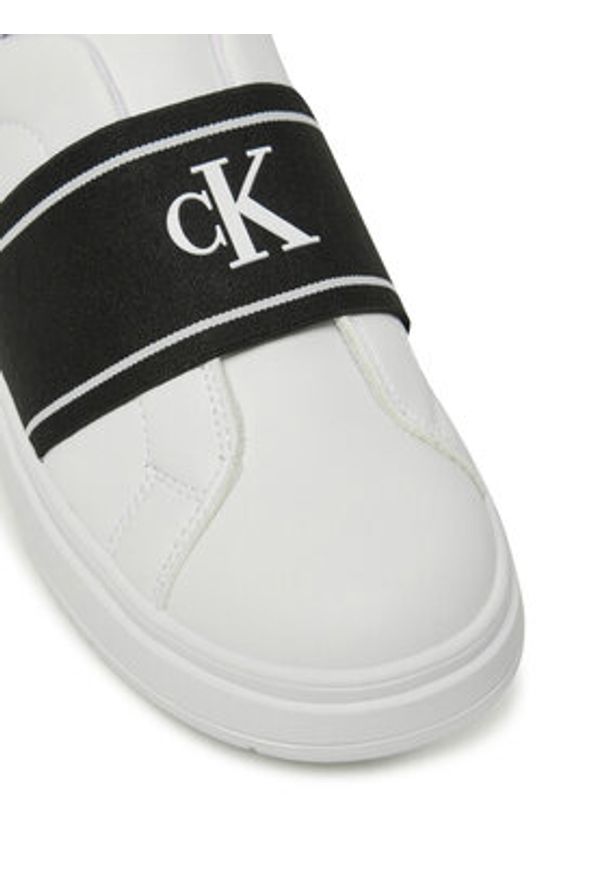 Calvin Klein Jeans Sneakersy V3X9-82087-1355X002 Biały. Kolor: biały. Materiał: skóra