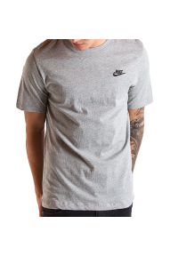 Koszulka Nike Sportswear Club AR4997-064 - szare. Kolor: szary. Materiał: bawełna. Długość rękawa: krótki rękaw. Długość: krótkie #1