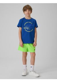 4f - 4F Spodenki plażowe boardshorty chłopięce - zielone 146/152 (10-12 lat). Kolor: zielony. Materiał: włókno #1