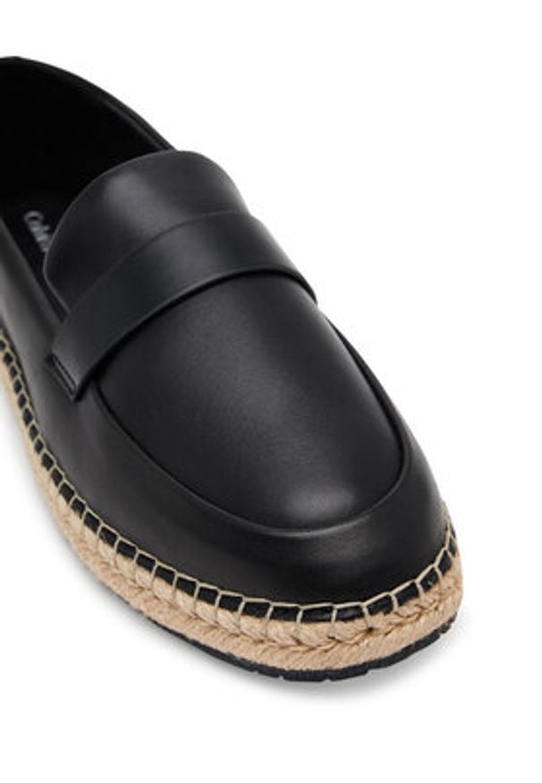 Calvin Klein Espadryle Espadrille W/Ck Hw - Lth HW0HW02390 Czarny. Kolor: czarny. Materiał: skóra