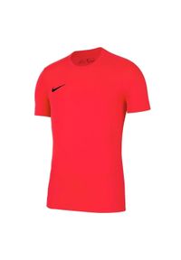 Nike - Męska Koszulka Z Krótkim Rękawem Dry Park VII. Kolor: różowy. Długość rękawa: krótki rękaw. Długość: krótkie. Sport: turystyka piesza