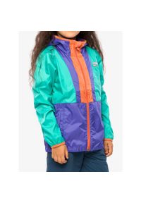 columbia - Kurtka wiatrówka dziewczęca Columbia Back Bowl Hooded Windbreaker. Kolor: zielony. Materiał: softshell. Sport: turystyka piesza