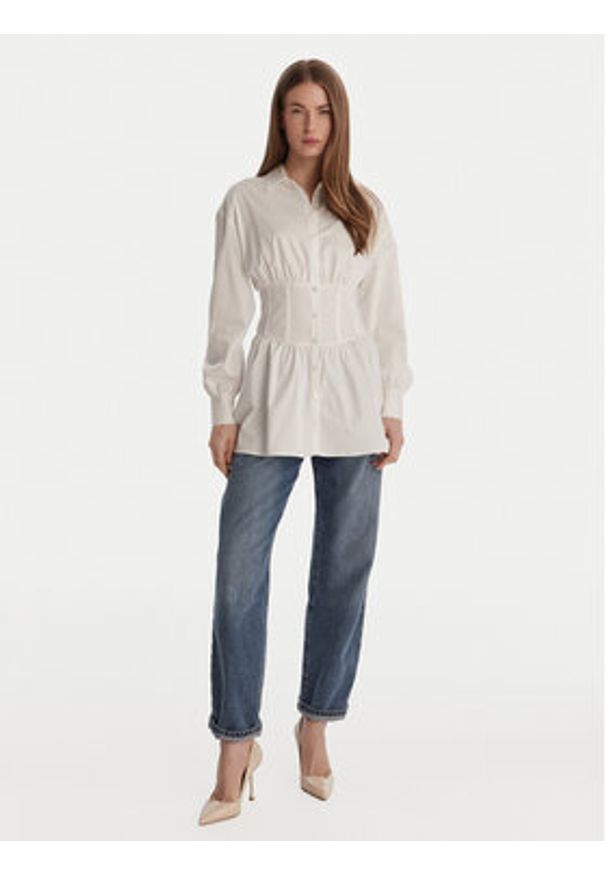 Guess Koszula W6GH97 W2412 Biały Regular Fit. Kolor: biały. Materiał: bawełna