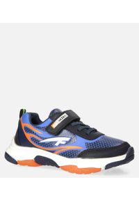 Casu - granatowe buty sportowe na rzep casu 204/10m. Zapięcie: rzepy. Kolor: pomarańczowy, wielokolorowy, niebieski #1