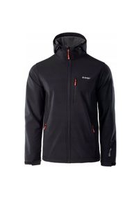 Hi-tec - Kurtka męska Softshell Hi-Tec Caen - czarno-pomarańczowa, Rozmiar XXL. Kolor: czarny, pomarańczowy, wielokolorowy. Materiał: softshell. Sport: turystyka piesza #1