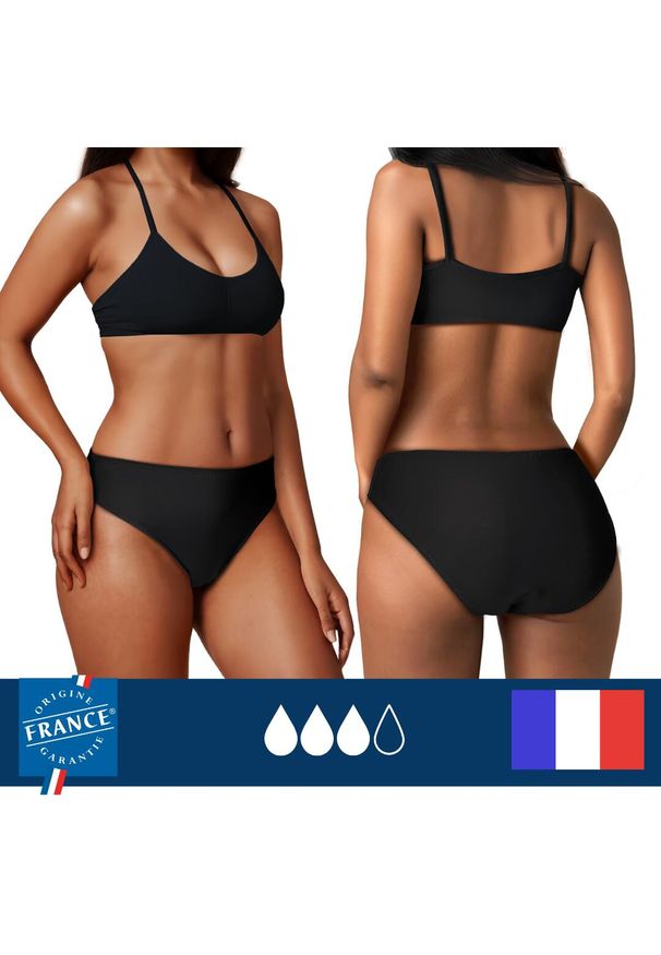 PLIM UNDERWEAR - Dół menstruacyjnego stroju kąpielowego- duża chłonność. Kolor: czarny