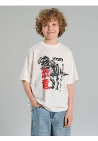 Sinsay - Koszulka Jurassic Park - kremowy. Kolor: kremowy