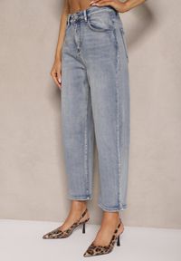 Renee - Niebieskie Jeansy High Waist Mom Fit Zolseli. Okazja: na co dzień. Stan: podwyższony. Kolor: niebieski. Styl: elegancki, casual