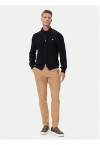 GANT - Gant Kardigan 8030263 Czarny Regular Fit. Kolor: czarny. Materiał: bawełna