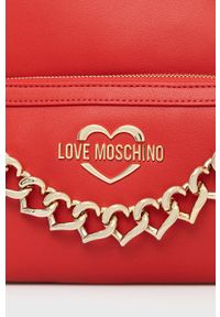 Love Moschino plecak damski kolor czerwony mały z aplikacją. Kolor: czerwony. Wzór: aplikacja #3