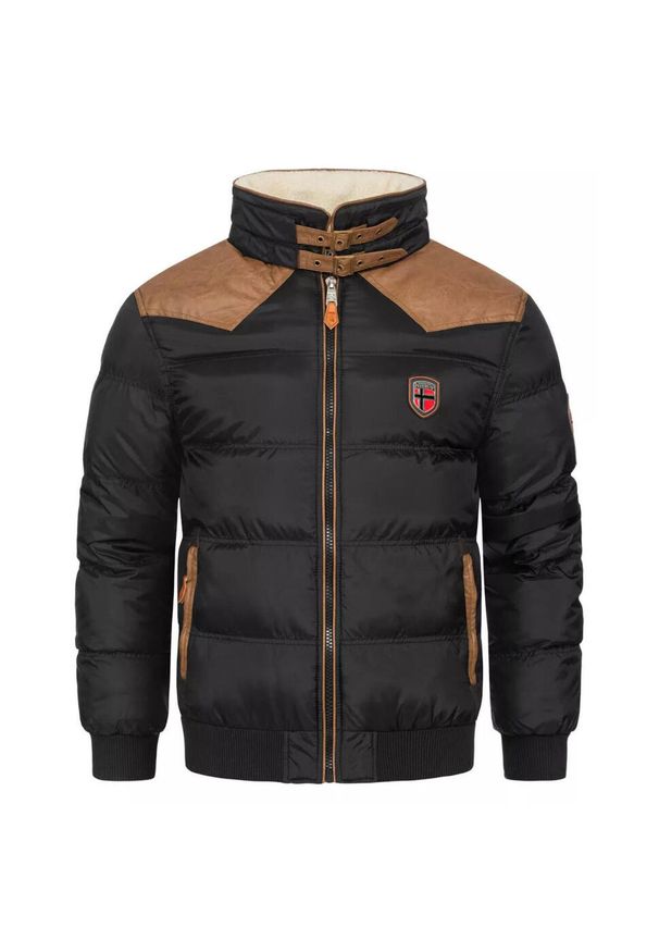 Kurtka turystyczna męska Geographical Norway Abramovitch. Kolor: czarny. Materiał: poliamid. Sport: turystyka piesza