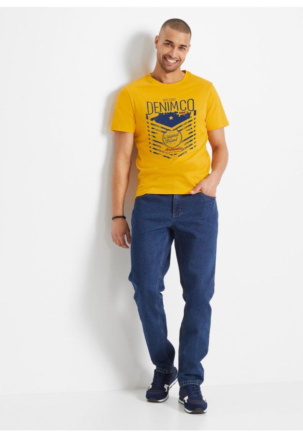 bonprix - T-shirt (3 szt.). Kolor: niebieski. Wzór: nadruk