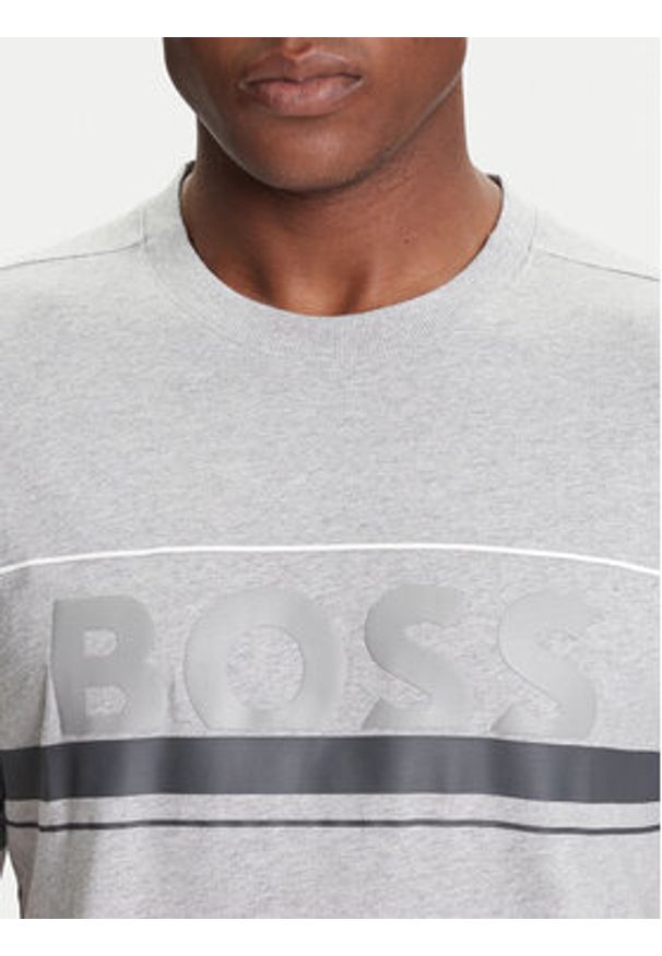 BOSS T-Shirt Iconic Zone 50550113 Szary Regular Fit. Kolor: szary. Materiał: bawełna