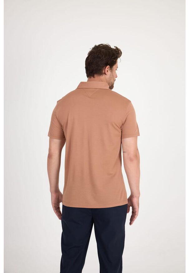 WOOLONA - Koszulka Polo z 100% Wełny Merino (170 g/m² - Piqué). Typ kołnierza: polo. Kolor: brązowy. Materiał: wełna