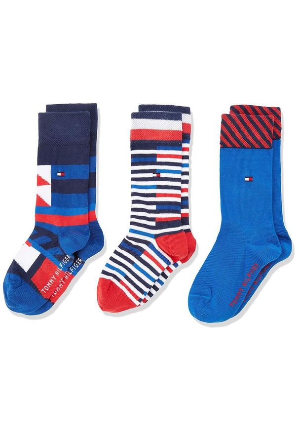 TOMMY HILFIGER - Tommy Hilfiger Dla Dzieci - Skarpetki Prezentowa Rozmiar 35-38. Kolor: wielokolorowy. Materiał: elastan, poliamid, bawełna