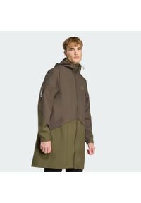 Adidas - Parka przeciwdeszczowa Terrex Multi 2 Layer CLIMAPROOF. Kolor: zielony, brązowy, beżowy, wielokolorowy. Materiał: puch. Technologia: ClimaProof (Adidas). Sport: turystyka piesza #1