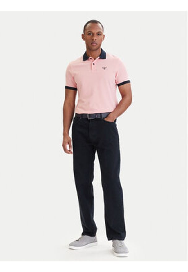 Barbour Polo Lynmouth MML1449PI95 Różowy jasny Regular Fit. Typ kołnierza: polo. Kolor: różowy. Materiał: bawełna