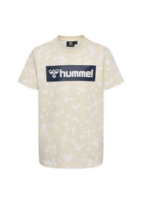 Koszulka dla dzieci Hummel Rush Aop. Kolor: beżowy. Materiał: jersey. Sport: joga i pilates