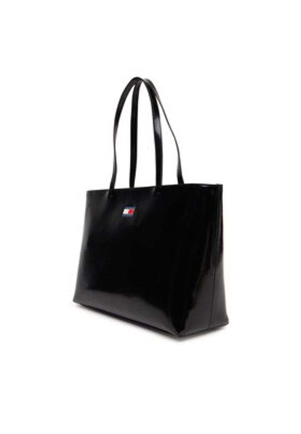 Tommy Jeans Torebka Tjw Must Tote AW0AW18069 Czarny. Kolor: czarny. Materiał: skórzane