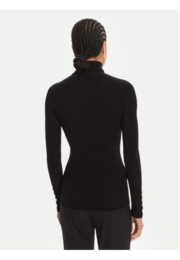 Elisabetta Franchi Golf MK-11B-56E2-V290 Czarny Slim Fit. Typ kołnierza: golf. Kolor: czarny. Materiał: syntetyk