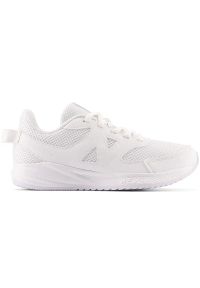 Buty dziecięce New Balance YK570LW3 – białe. Okazja: na uczelnię, na co dzień. Kolor: biały. Materiał: syntetyk, materiał. Szerokość cholewki: normalna. Sport: turystyka piesza, bieganie #1